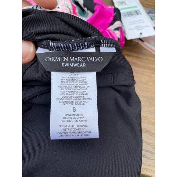 Carmen Marc Valvo: One Piece Botanico Rosa Knot Front Bandeau Size 8 - Picture 13 of 14
